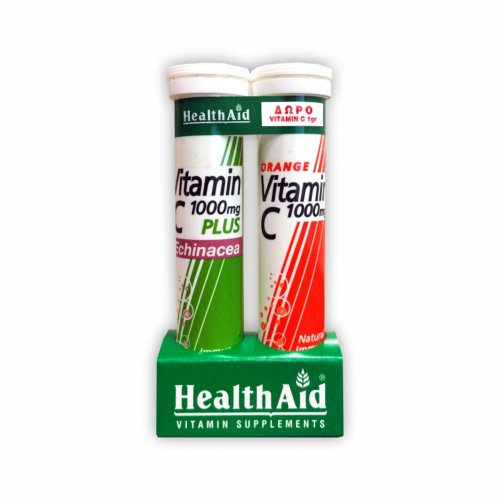 Health Aid Promo Pack Vitamin C 1000mg Echinacea & Orange 2x20 αναβράζοντα δισκία